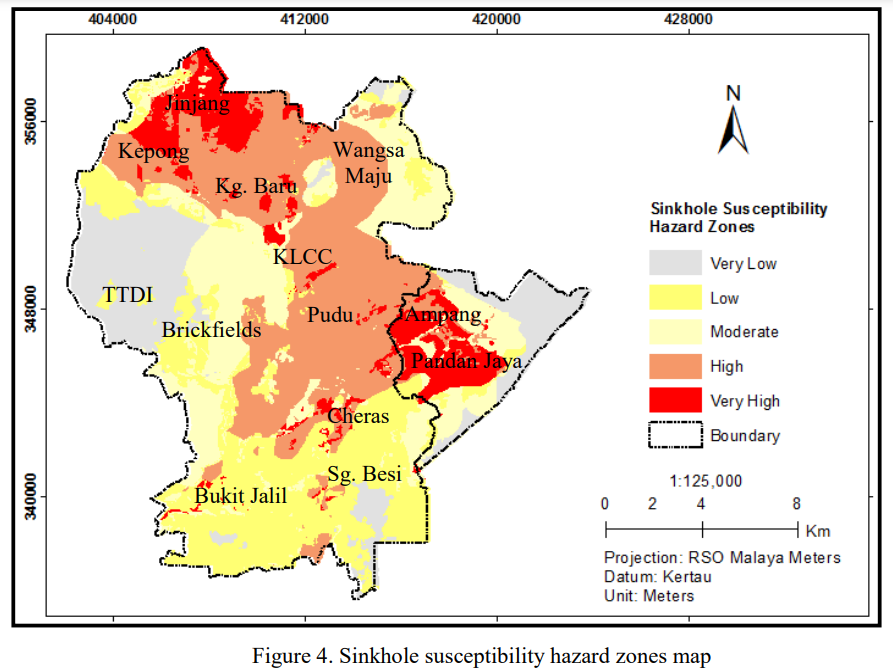malaysia sinkhole hazard zones map