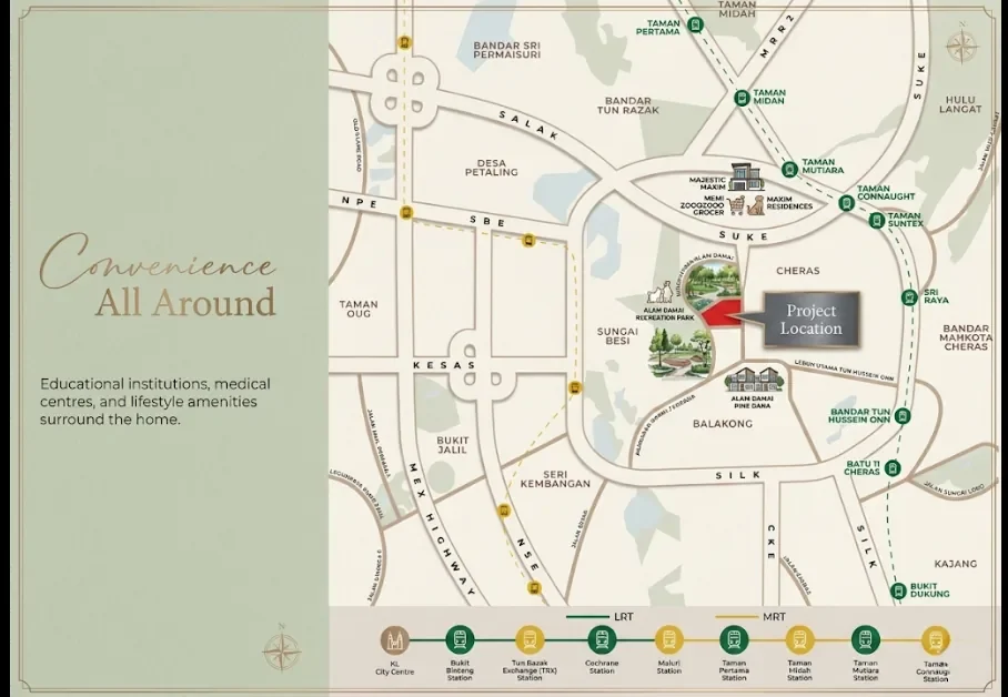 D'Parc Alam Damai location map, Cheras
