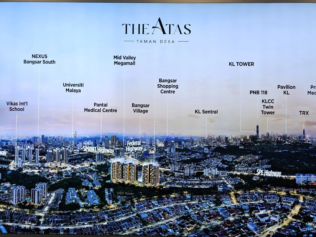 The Atas location map, Taman Desa