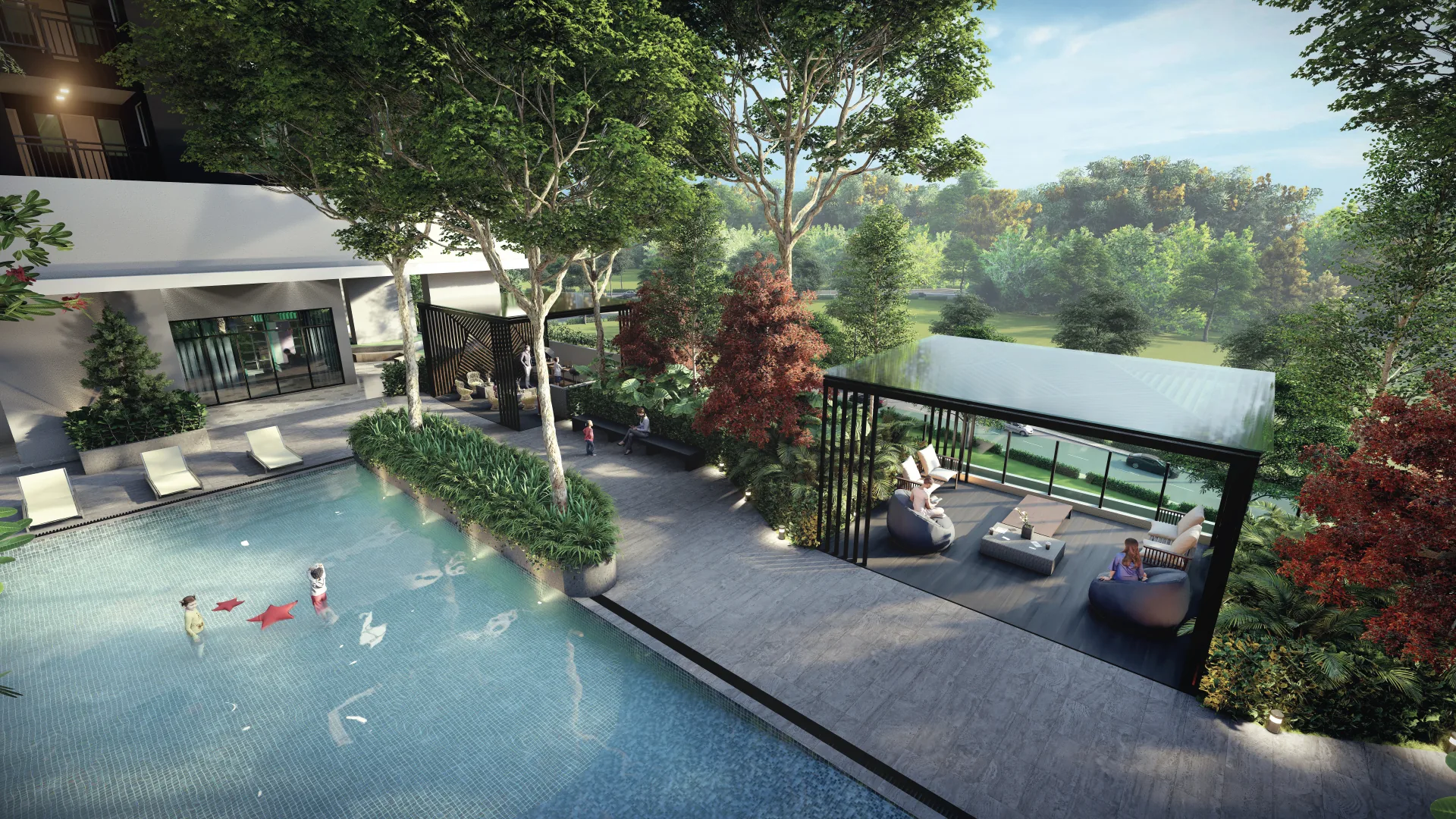 The Atas Taman Desa 11 The Atas Taman Desa Level 3A pool deck facilities view