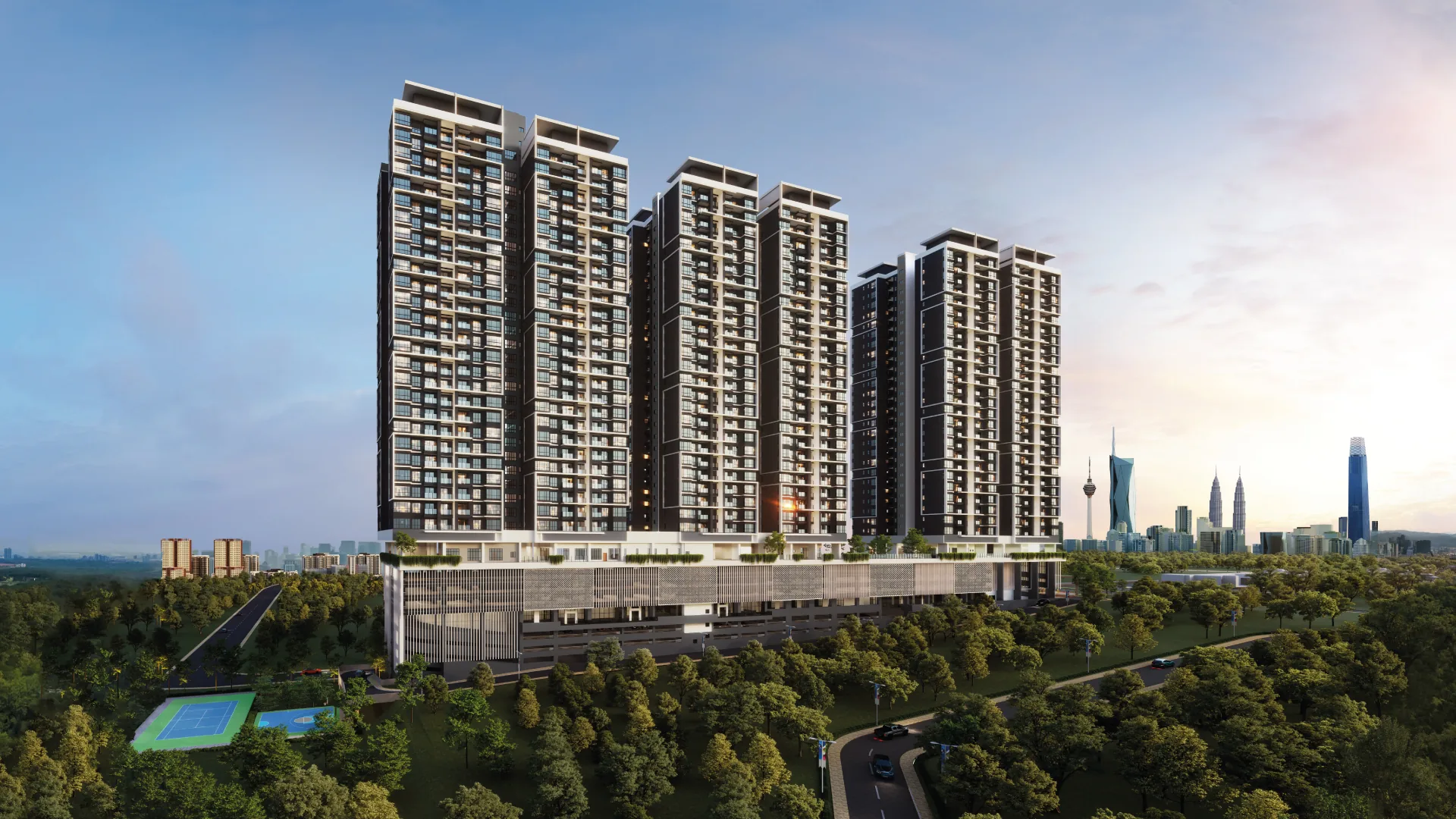 The Atas Taman Desa facade, low-density Sky Semi-D condo
